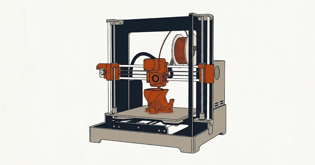 3D printer running with a partly finished print