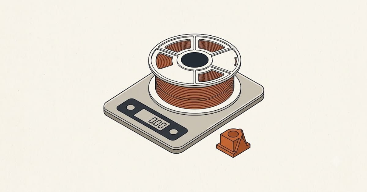 Filament spool on a digital kitchen scale
