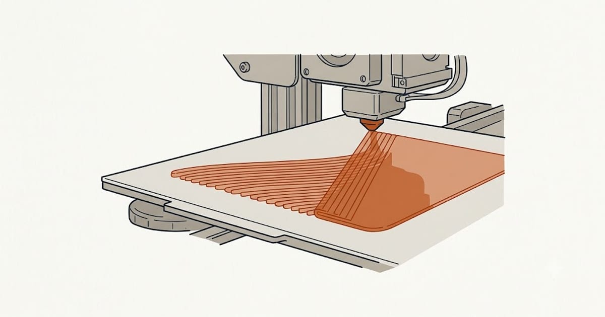 First layer of PETG on a build plate