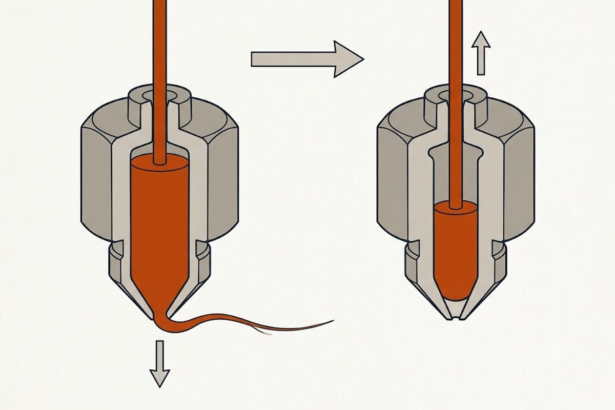 What retraction does inside the nozzle during a travel move