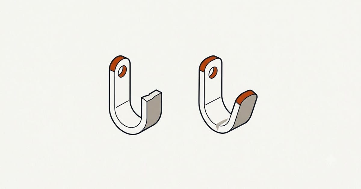 Two printed parts, one cracked cleanly and one bent